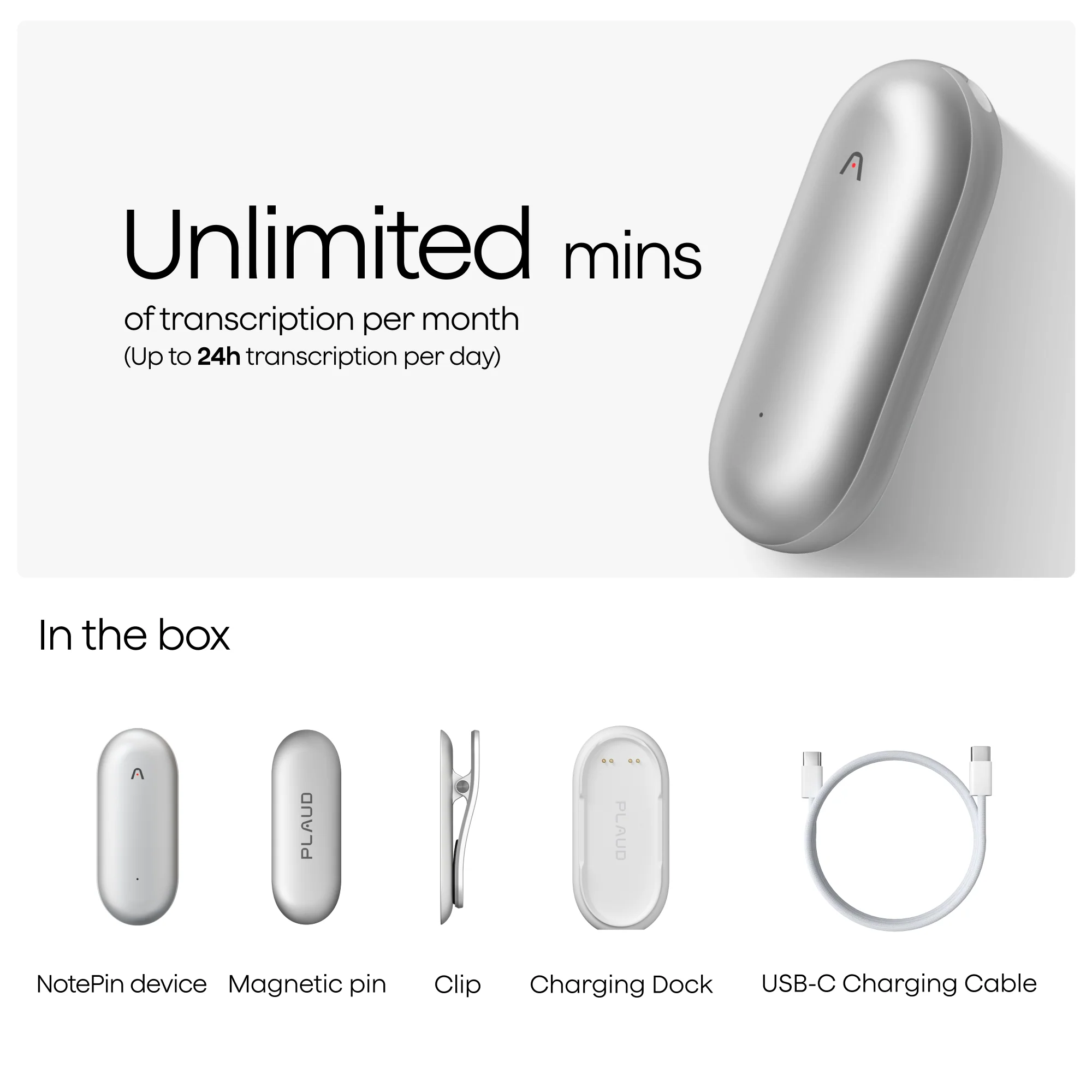 Plaud NotePin & 2 AI Annual Unlimited Plan - Image 4